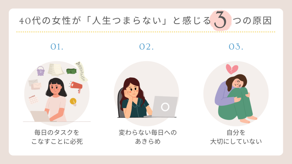 40代の女性が「人生詰まらない」と感じる3つの質問